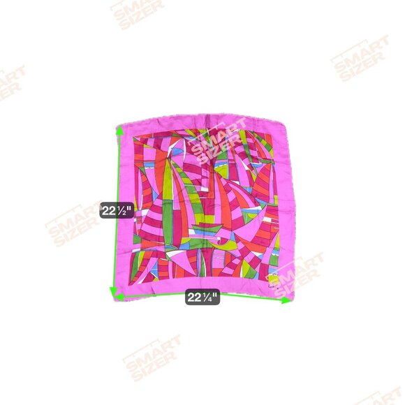Vibrant Echo Geometric Abstract Silk Square Scarf Accessory Hot Pink Fuschia - Picture 5 of 5